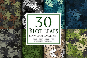 Camouflage seamless patterns set