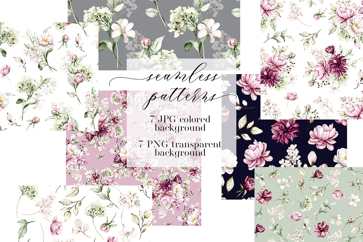 Peonies watercolor set., an Illustration by Larisa Maslova (Photo 11 of 14)