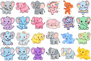 Cute Elephant Clipart, an Animal Illustration by Forhadx5 (Thumbnail 5 of 10)