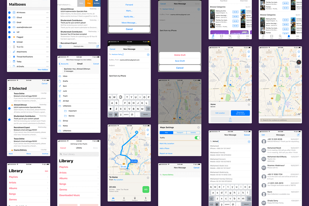 iOS11 GUI KIT Illustrator Sketch XD, an UI Kit Template by Ui Markets (Photo 16 of 21)