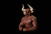 DIY Bull bodybuilder 3D template, a Templates & Theme by PolyFish (Thumbnail 2 of 6)