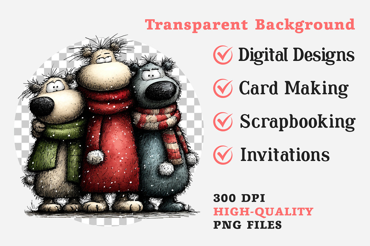 Whimsical Christmas Animals Clipart, an Illustration by Dream Creation (Photo 8 of 8)