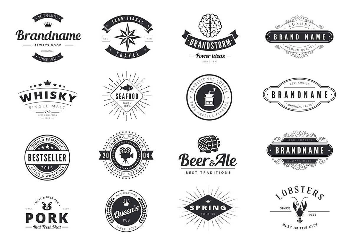 Vintage Label Badge Logo Constructor, a Branding & Logo Template by Sentavio (Photo 2 of 8)