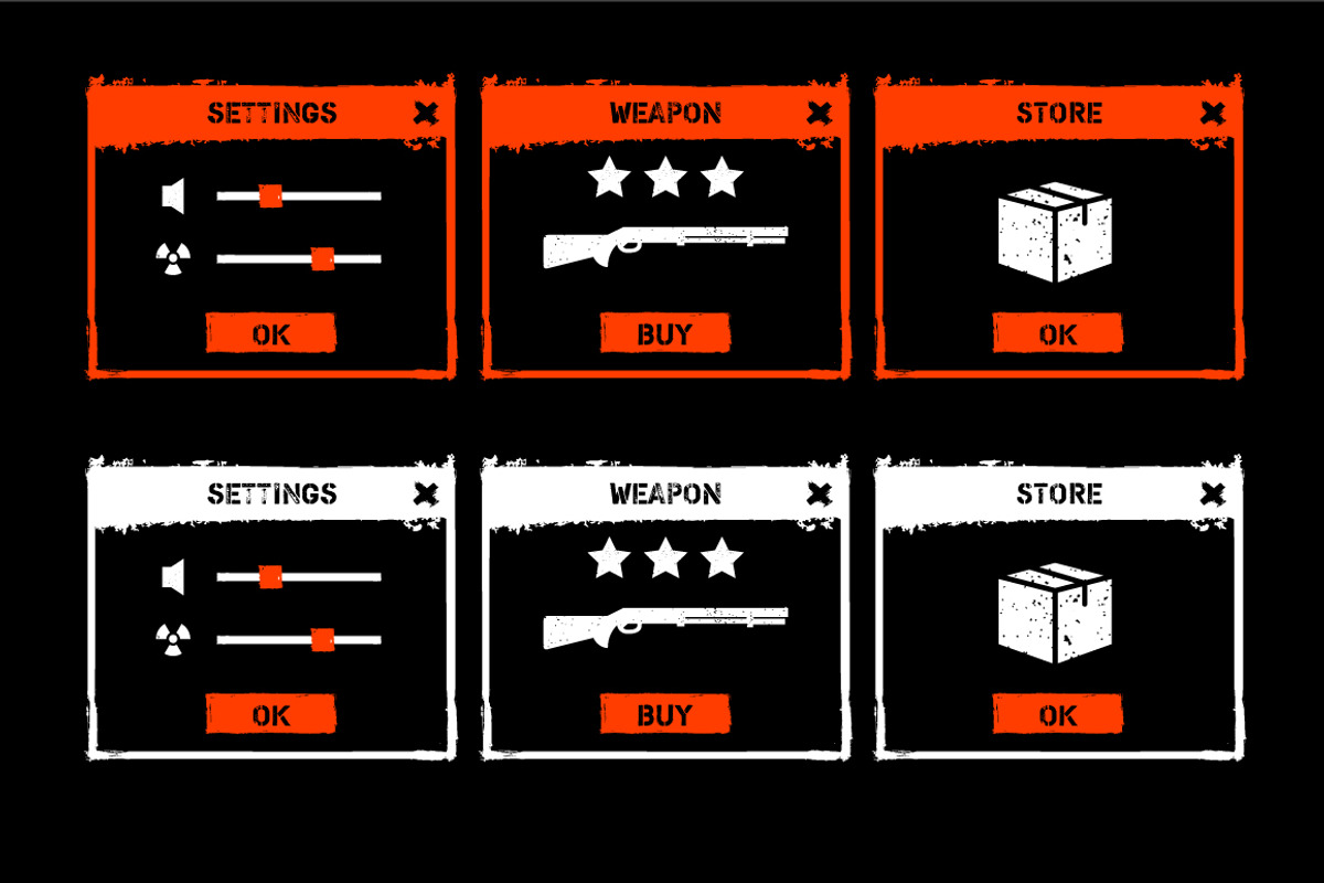 Grunge game ui kit, a Templates & Theme by Game Ui art (Photo 5 of 6)