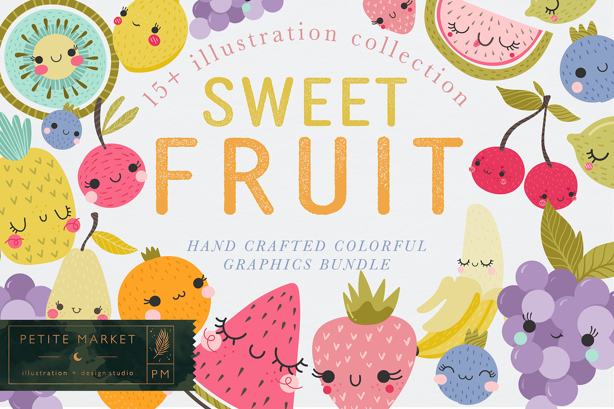 Sweet Fruit Clipart Collection, a Graphic by PetiteMarket (Photo 1 of 3)