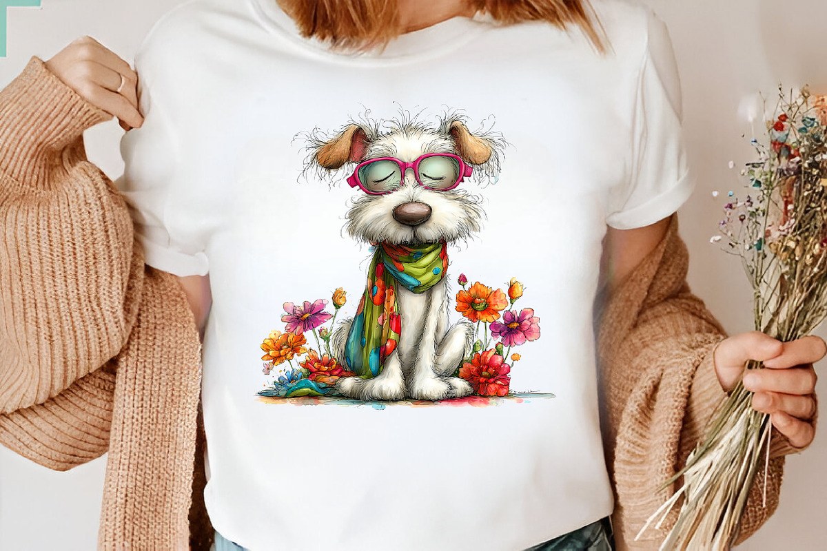 Whimsical Summer Dogs Clipart, an Illustration by CreationArt (Photo 2 of 7)