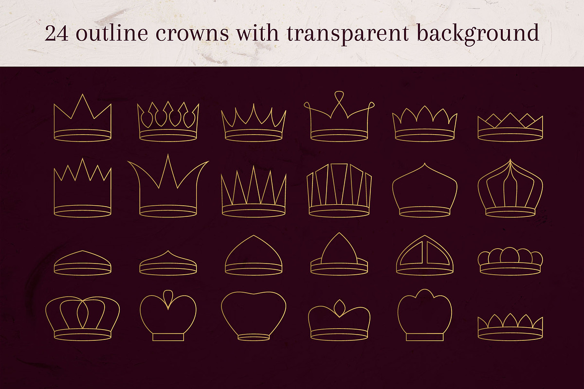 68 Elegant Crowns, a Decorative Illustration by Anatartan Design (Photo 4 of 5)