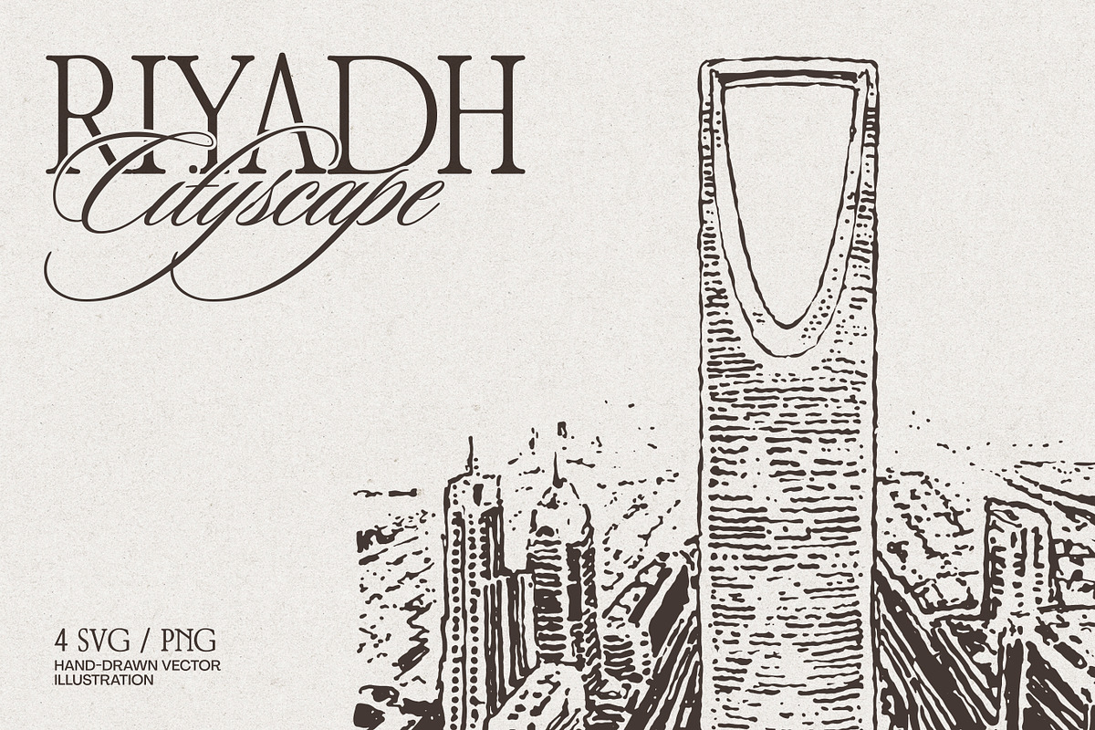 Riyadh Cityscape Vector Sketches, a Work Illustration by TheMountBirdStudio (Photo 1 of 7)