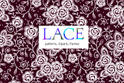 Lace roses frames and ribbons., a Pattern Graphic by Ajuga (Thumbnail 1 of 7)