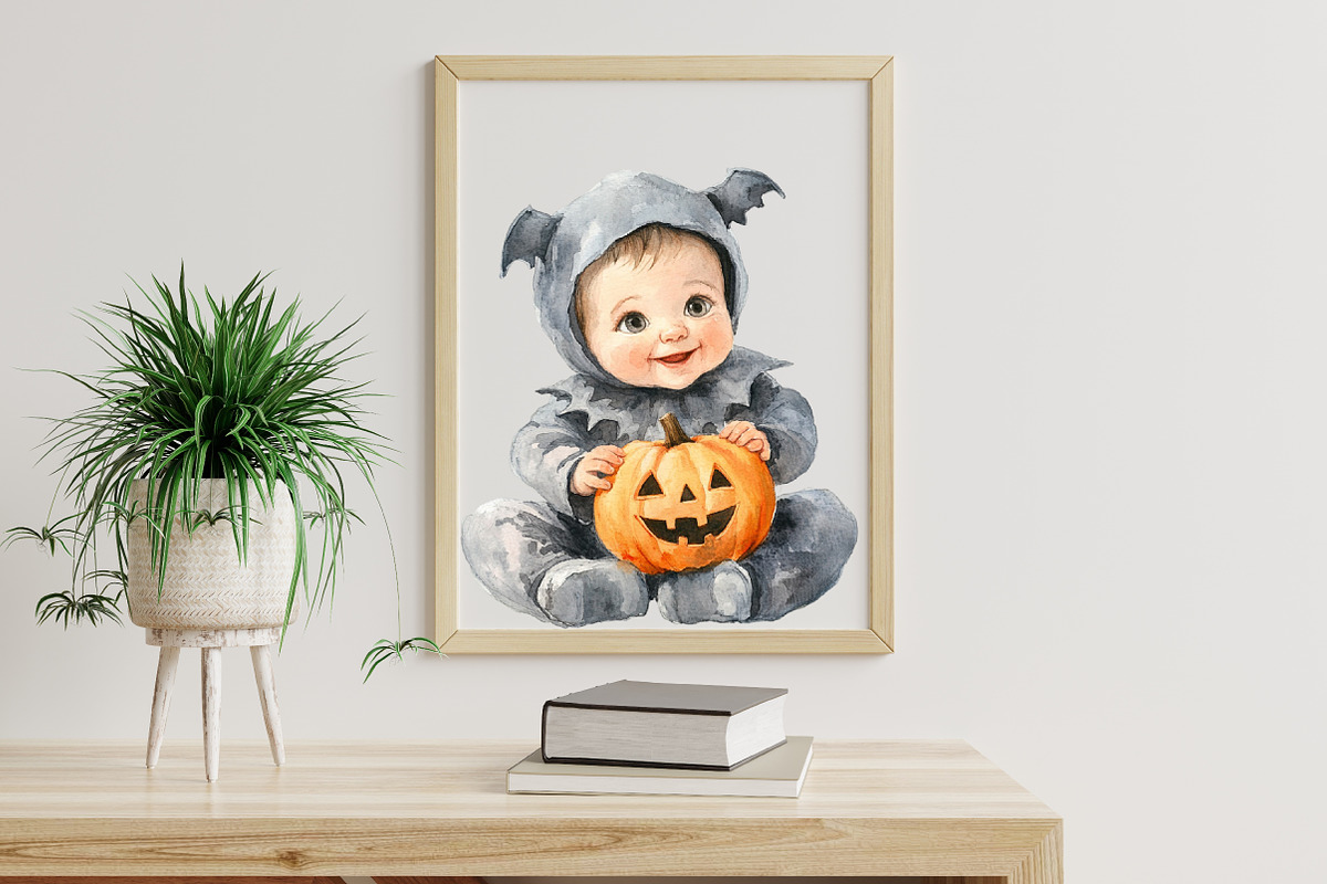 Autumn Spooky Cute Baby Clipart, an Illustration by Libby Wishes (Photo 5 of 7)