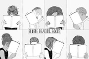 People Reading Books - Hand Drawn, a Person Illustration by Franzi draws (Thumbnail 1 of 4)