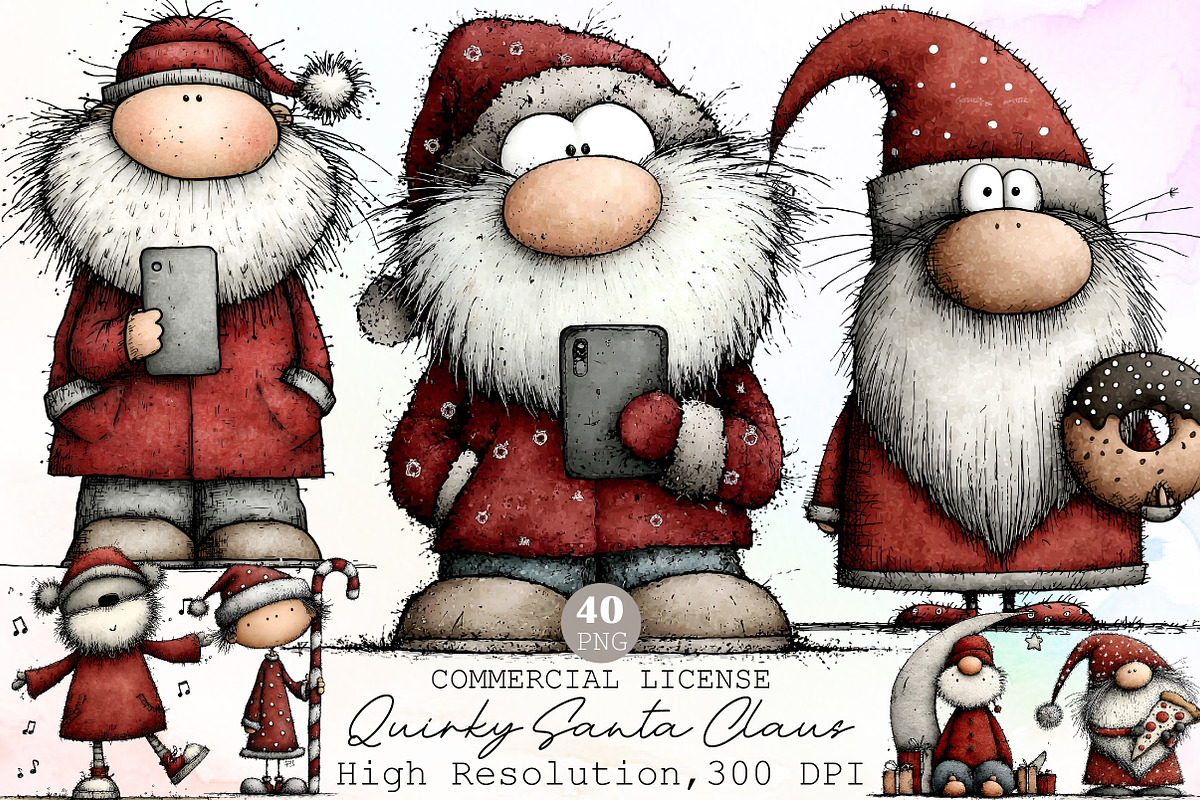 Quirky Santa Claus Clipart, an Illustration by Sublimation Artist (Photo 1 of 6)