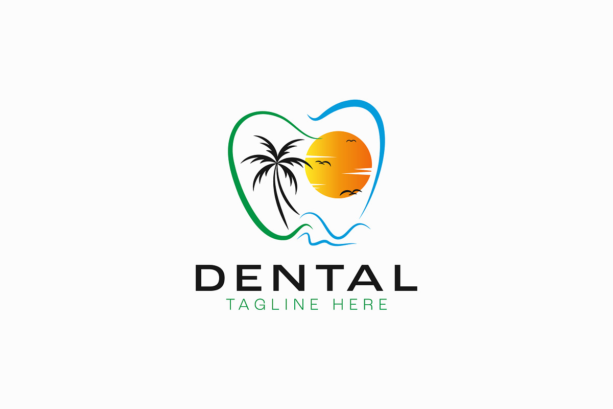 Dental Logo Abstract Sunset Beach, a Branding & Logo Template by Signatoro (Photo 1 of 3)