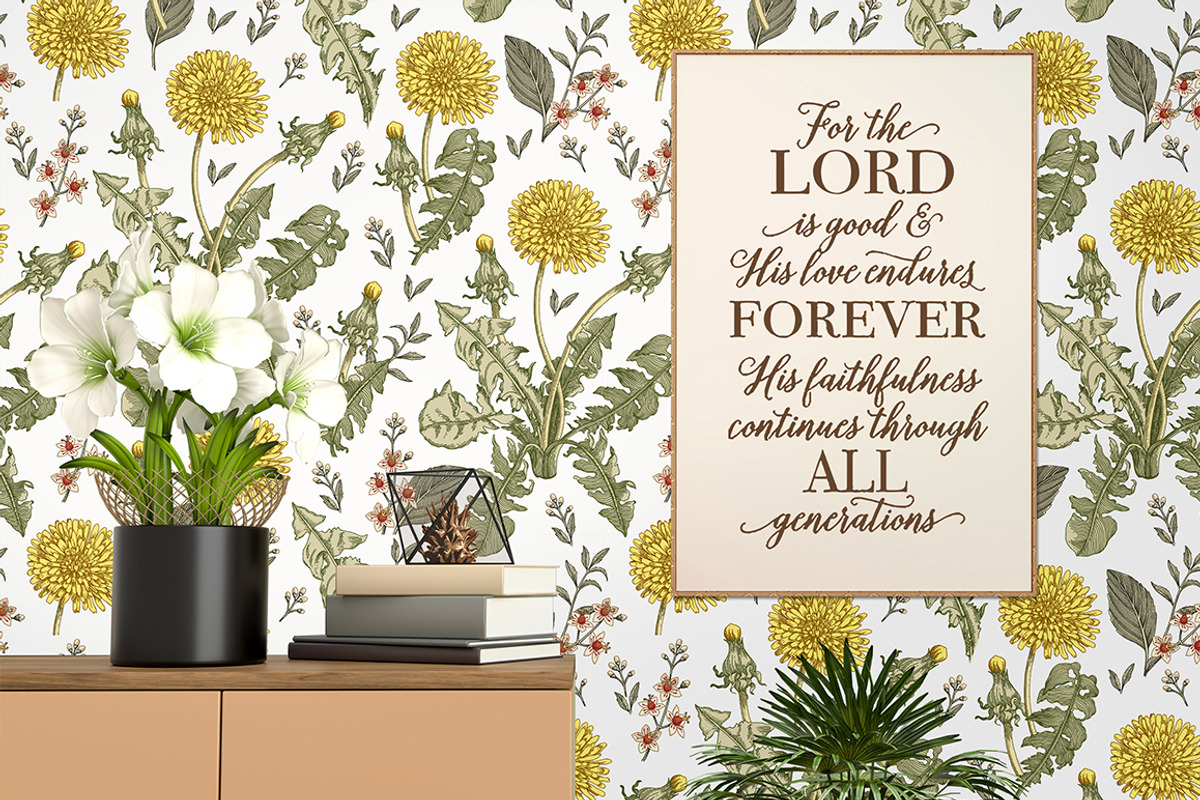 4 Seamless Flowers Dandelion Vintage, a Pattern Graphic by Vintage (Photo 7 of 11)