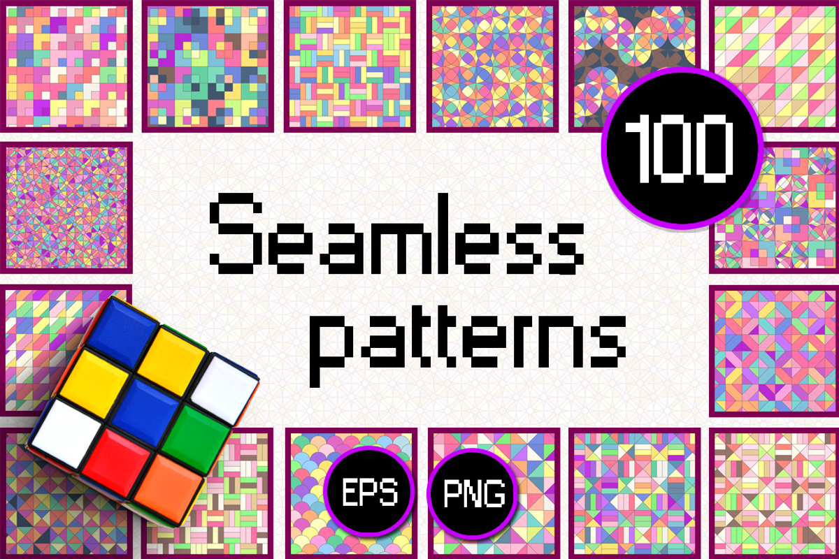 vector BIG seamless patterns SET m, a Pattern Graphic by WINDmade (Photo 1 of 8)