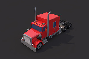 Low Poly American Heavy Truck
