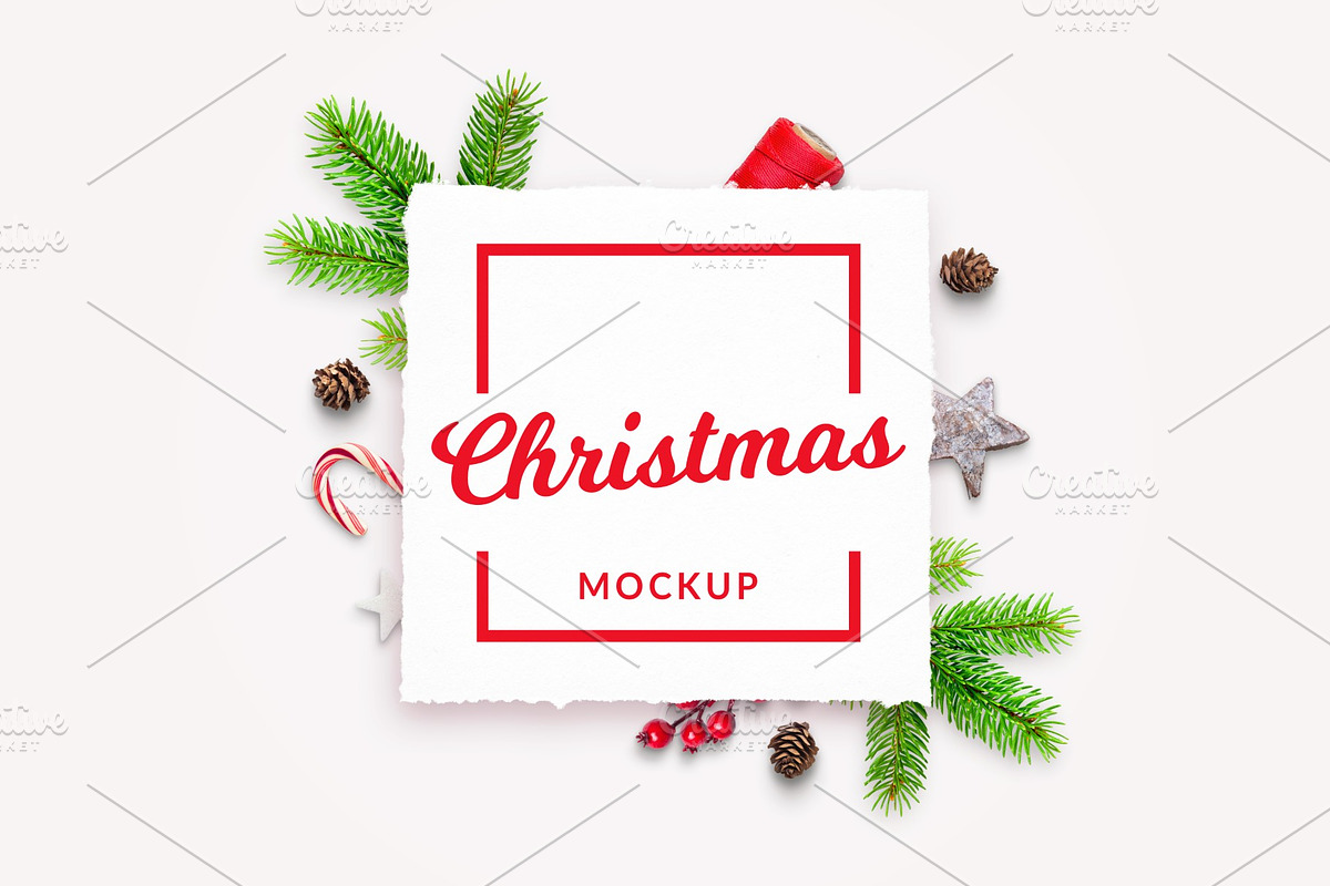 Christmas Card Paper Mockup, a Product Mockup by RSplaneta (Photo 1 of 2)