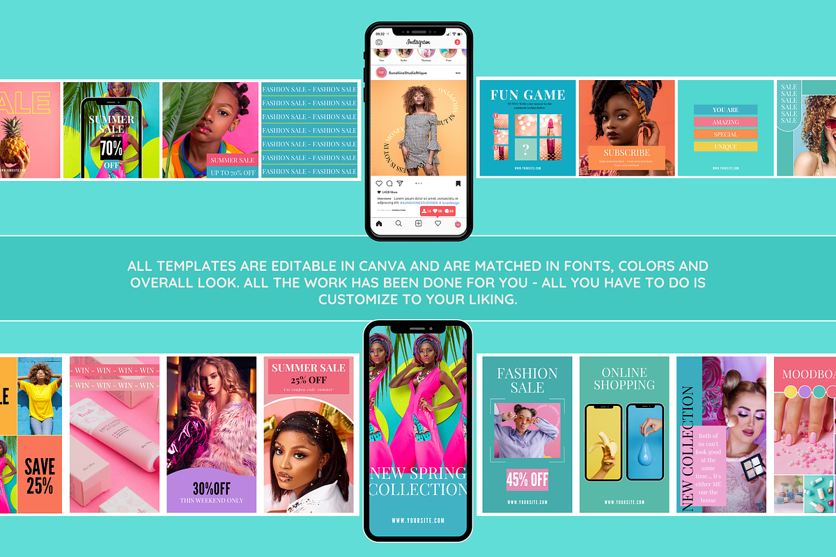 Colorful Instagram Template Bundle, a Social Media Template by SunshineStudioBoutique (Photo 9 of 10)