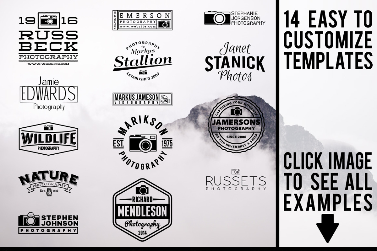Photography Logo Kit and Icon Set, a Branding & Logo Template by Matt Borchert (Photo 2 of 5)