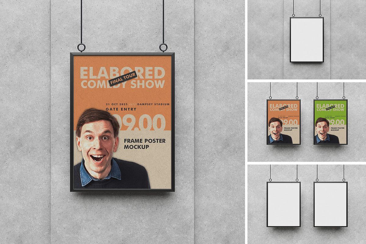 Realistic Frame Poster Mockup PSD, an Advertising Mockup by MA-KING_ART (Photo 1 of 3)
