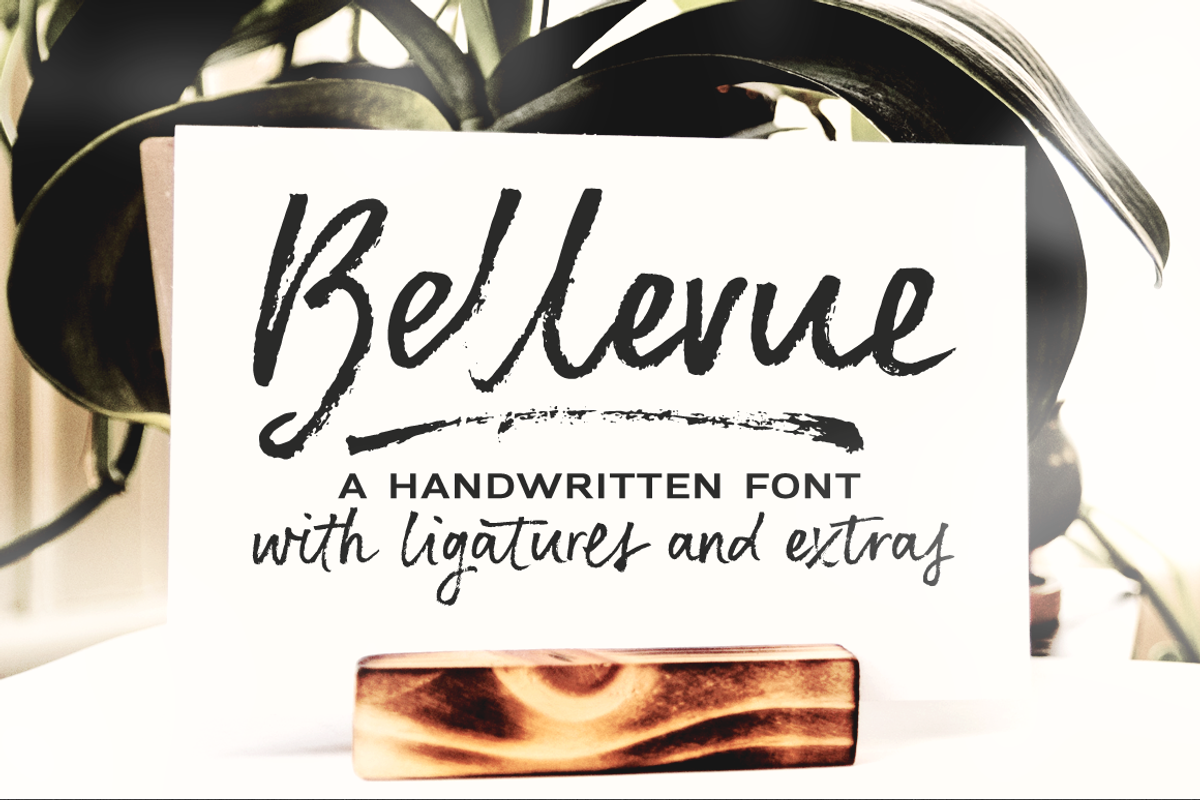 Bellevue brush font and textures