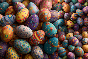 Painted Easter Eggs, a Background Photo by Typedreams.site