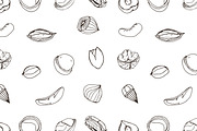 Nuts set + seamless patterns, a Food Illustration by Good Studio (Thumbnail 7 of 8)