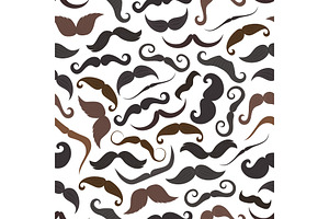 Mustaches Retro Seamless Pattern