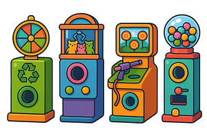 Colorful arcade machines in a, a Sport Illustration by ZinetroN