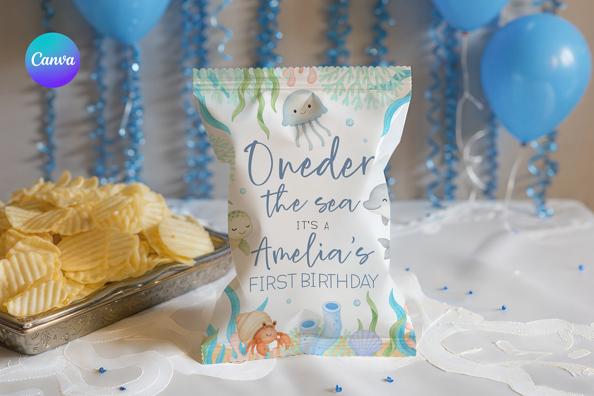 Under The Sea 1st Birthday Snack Bag, a Templates & Theme by Digital_Mind (Photo 1 of 2)