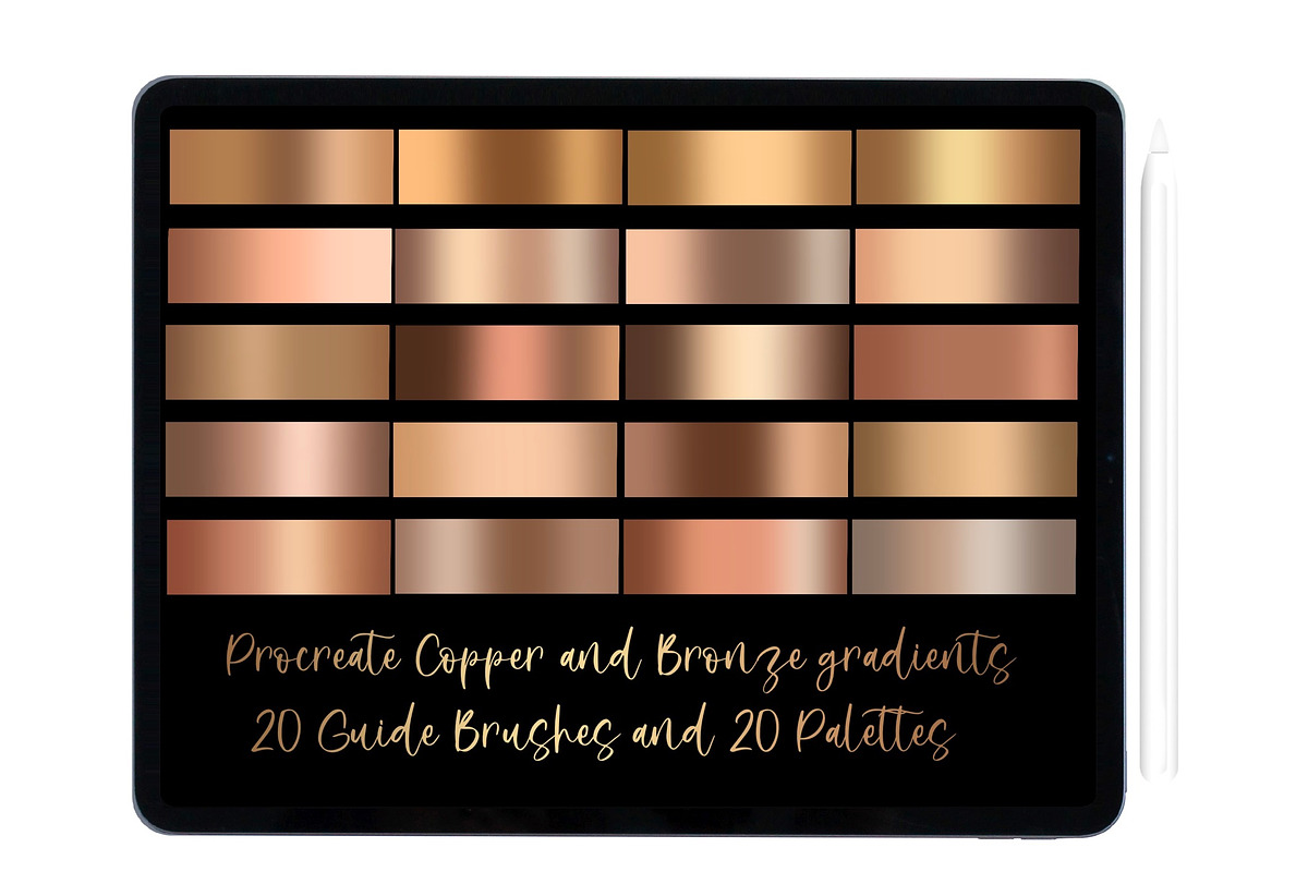 Procreate copper and bronze gradient, a Palette Add-On by Illustration Tribe (Photo 1 of 3)