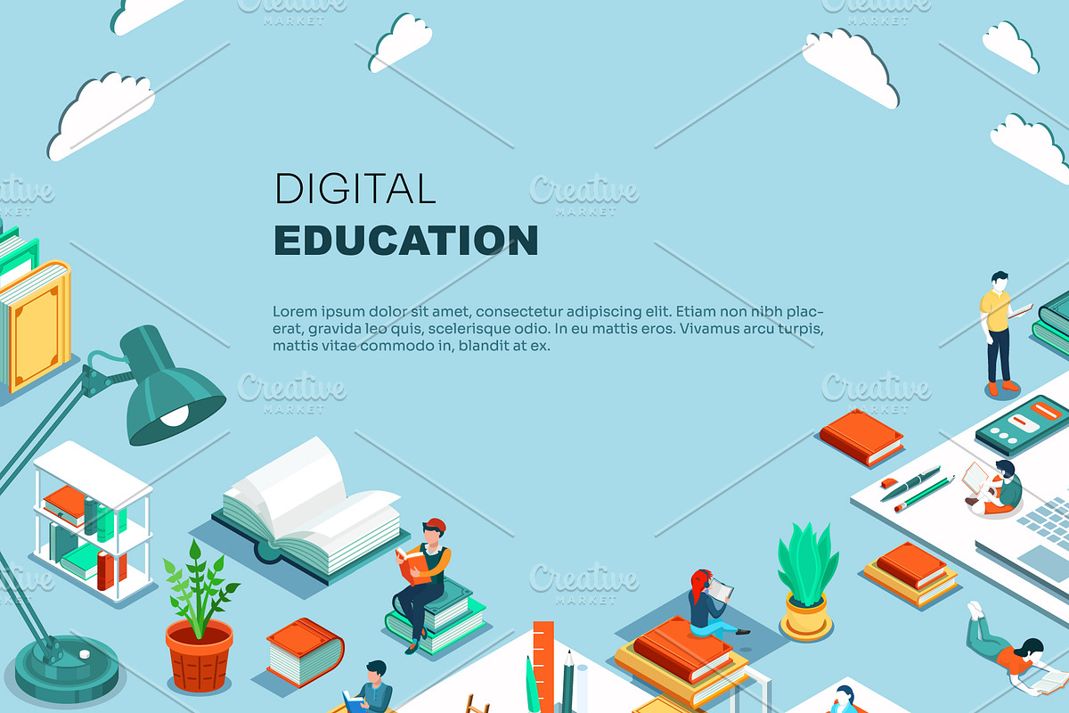 Digital education concept, an Education Illustration by Yayasya (Photo 2 of 3)