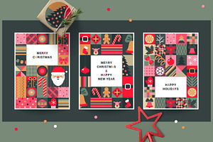 Geometric Christmas Vector Set