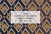 Thai Elephant Ornamental Pattern, a Pattern Graphic by StudioGlouna (Thumbnail 1 of 9)