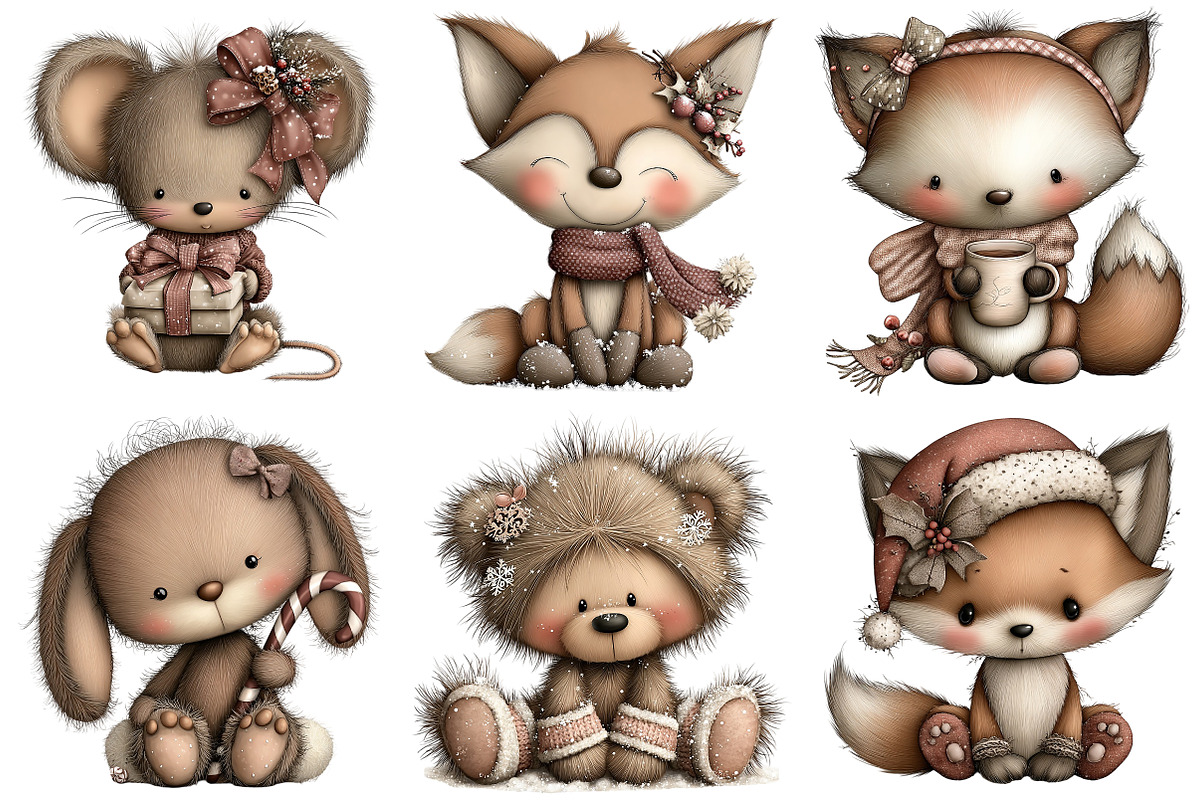 Cute Cartoon-Christmas Clipart Png, an Illustration by Craft Nest (Photo 9 of 11)