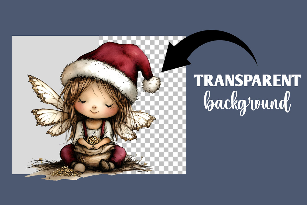 Christmas Whimsical Fairy Clipart, an Illustration by Designworld (Photo 2 of 6)