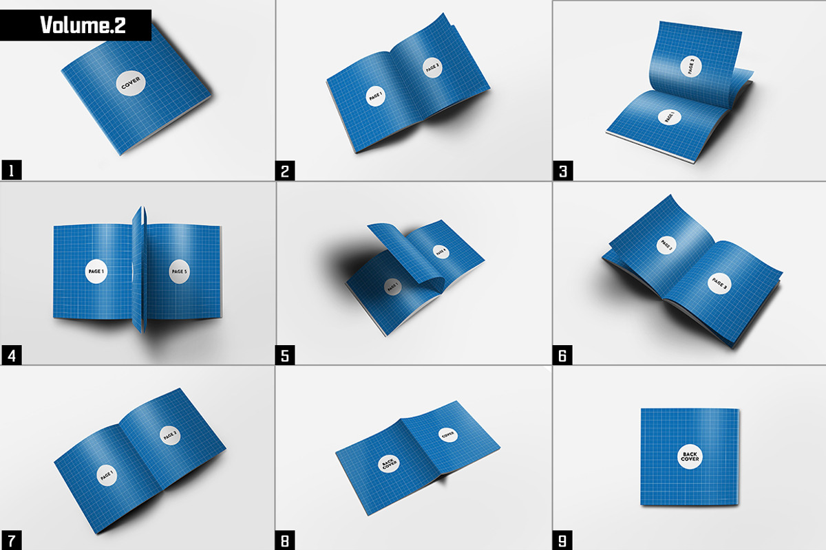 Square Brochure Mockups Pack Bundle, a Print Template by Kongkow (Photo 3 of 15)