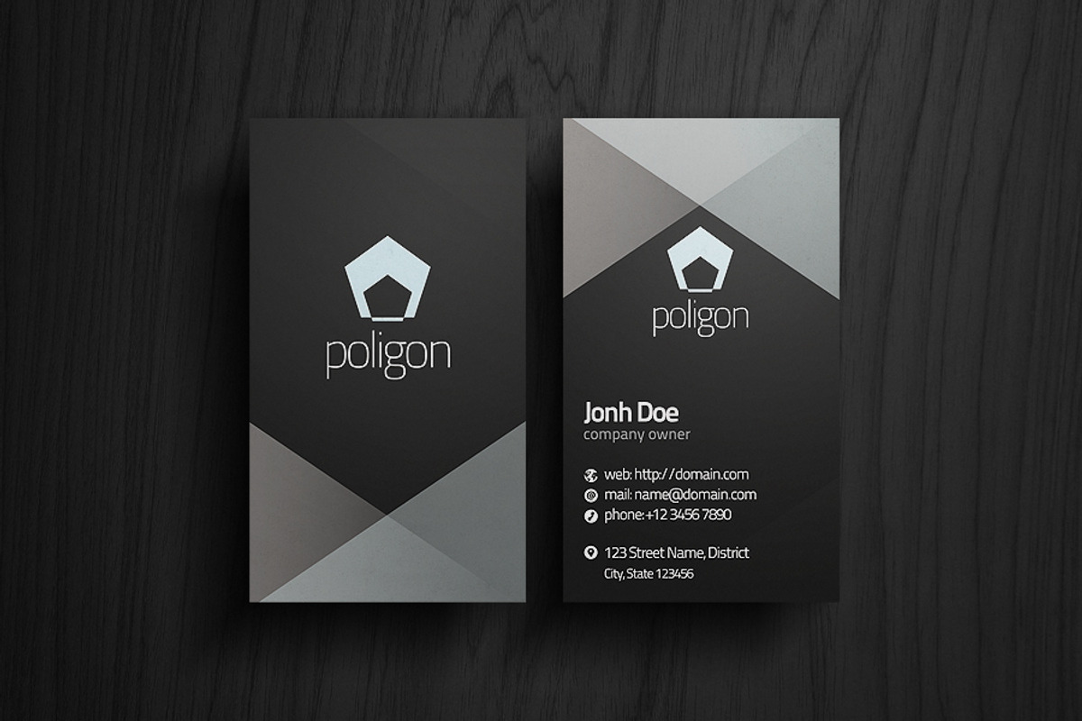 [SALE] Poligon Business Card, a Business Card Template by Rafael Oliveira (Photo 3 of 5)