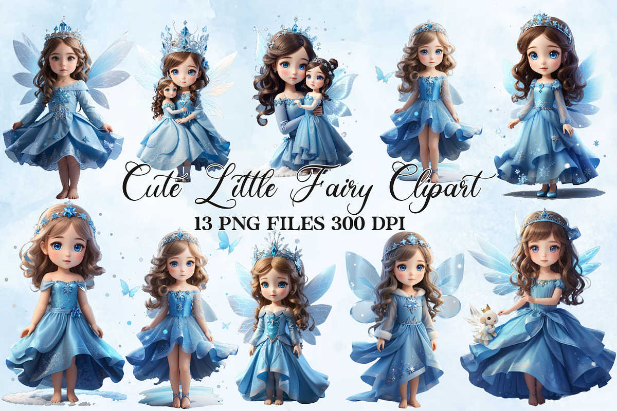 Cute little fairy Clipart, a Seasonal Illustration by Craft Nest (Photo 1 of 5)