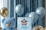 Boy baby shower invitation mockup PS, an Advertising Mockup by Blush Roses Print (Thumbnail 4 of 8)