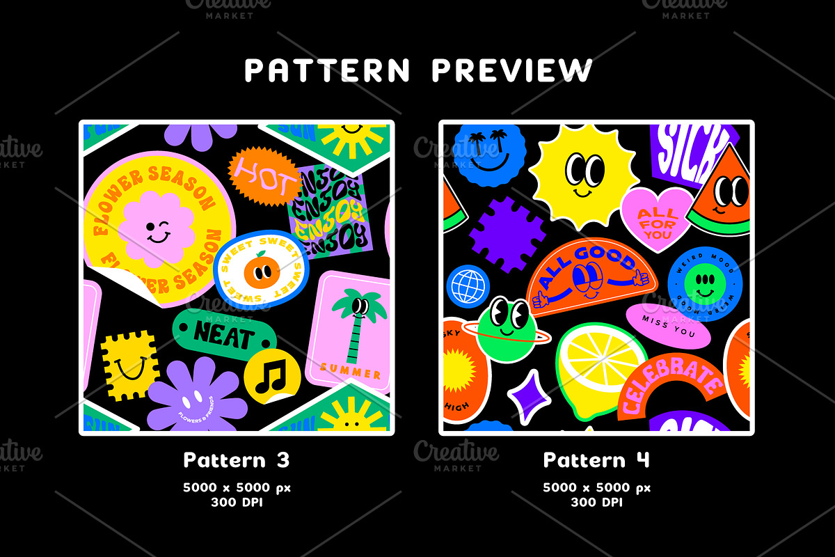 Retro Cartoon Label Pack, a Decorative Illustration by Dedraw Studio (Photo 4 of 10)