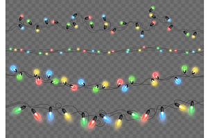 Christmas lights. 3D realistic Xmas, an Object Illustration by Frogella