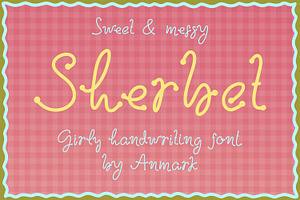 Sherbet. Sweet and Messy Girly Font, a Handwritten Font by AnMark