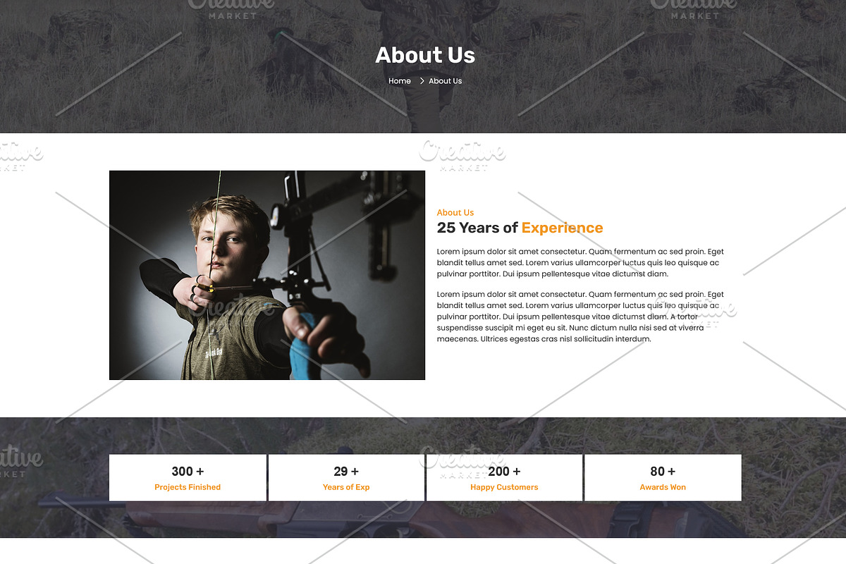 Hunting & Archery Club Template, a WordPress Template by HasnainDEV (Photo 2 of 8)