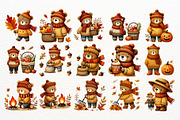 Cute Autumn Bear Clipart Bundle, a Seasonal Illustration by Nicolle's Colorful Art (Thumbnail 4 of 7)