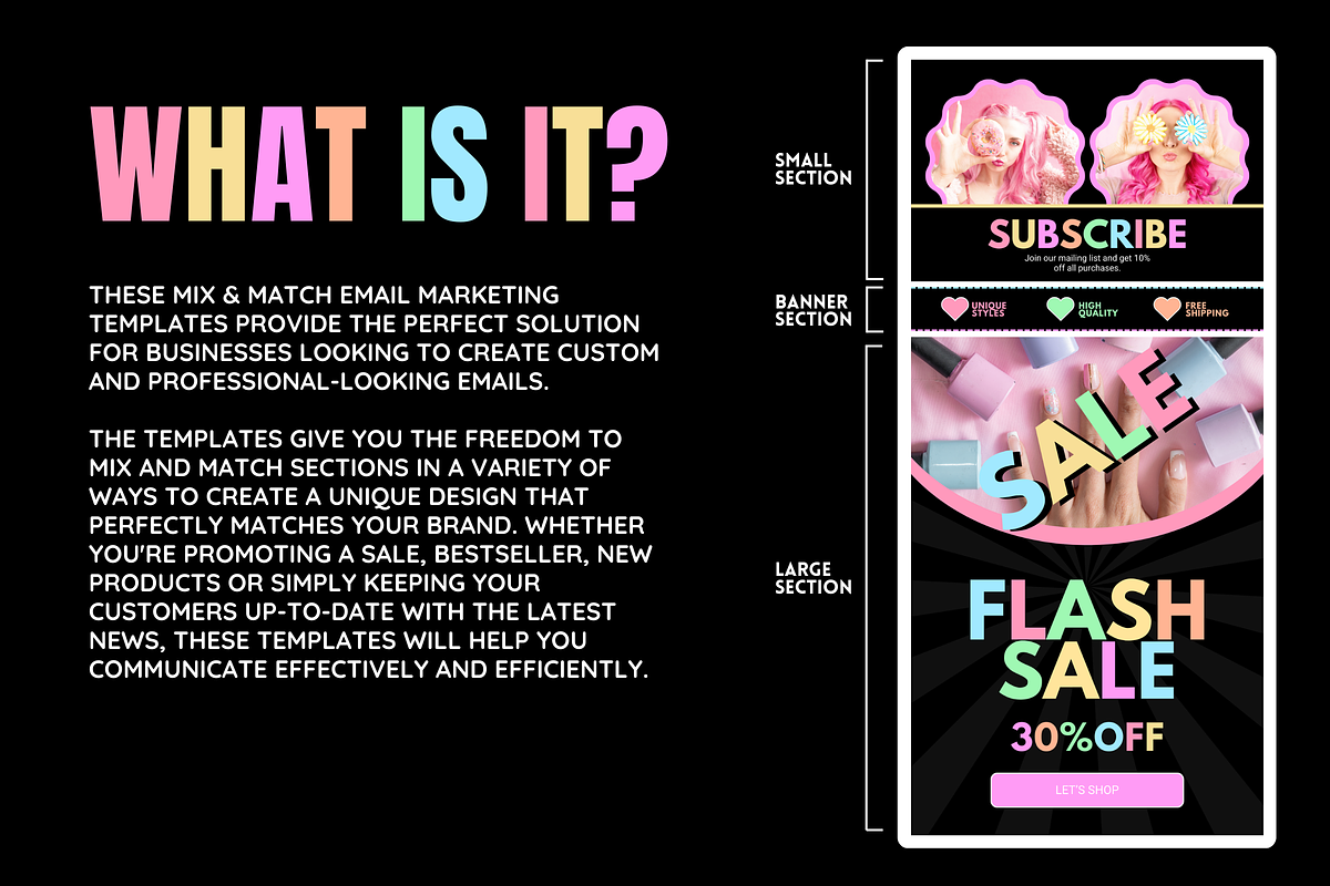 Pastel Neon Newsletter Templates, an Email Template by SunshineStudioBoutique (Photo 2 of 8)