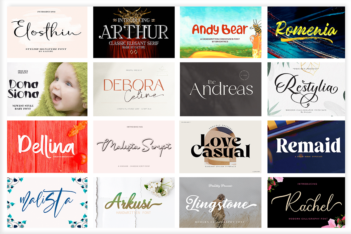 The Huge Font Bundle, a Script Font by Gatype (Photo 2 of 11)