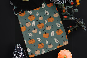 Autumn Pumpkin Seamless Pattern