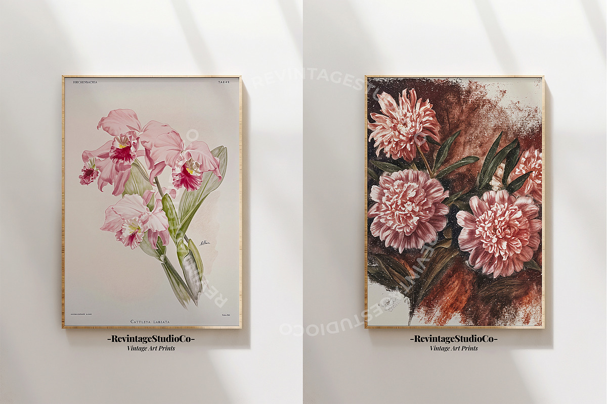 Vintage Floral Oil Painting Poster, a Background Graphic by RevintageStudio (Photo 6 of 17)