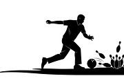 Dynamic bowling player silhouette, an Illustration by Amazin_art (Thumbnail 15 of 31)